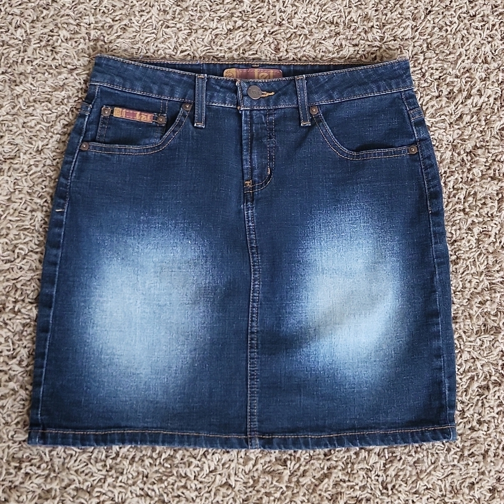 LEI eDenim Vintage Jean Skirt Factory Fading Pockets Y2k 90s 5/Small Pencil